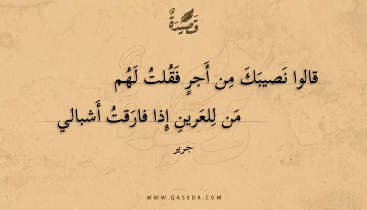 قصيدة قالوا نصيبك من أجر فقلت لهم