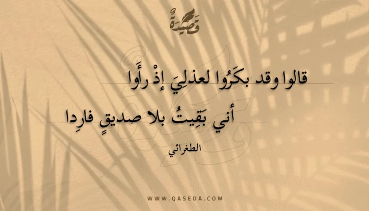 قصيدة قالوا وقد بكروا لعذلي إذ رأوا