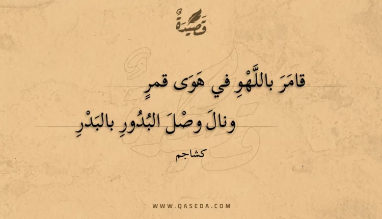 قصيدة قامر باللهو في هوى قمر