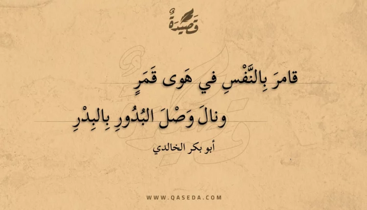 قصيدة قامر بالنفس في هوى قمر