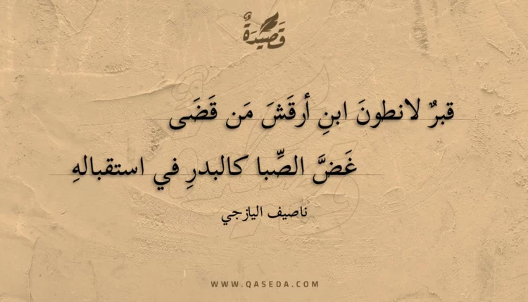 قصيدة قبر لانطون ابن أرقش من قضى