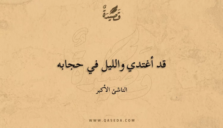 قصيدة قد أغتدي والليل في حجابه