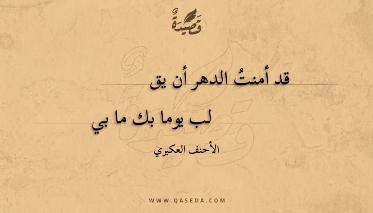قصيدة قد أمنت الدهر أن يقلب