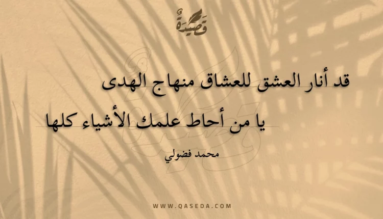 قصيدة قد أنار العشق للعشاق منهاج الهدى