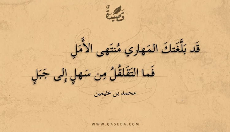 قصيدة قد بلغتك المهاري منتهى الأمل