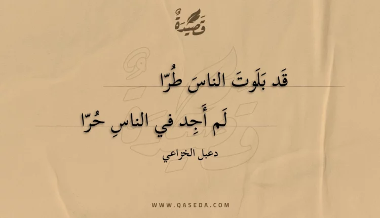 قصيدة قد بلوت الناس طرا