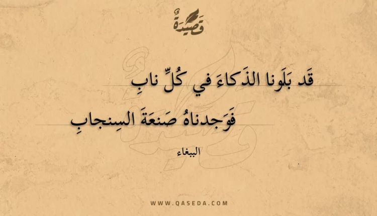 قصيدة قد بلونا الذكاء في كل ناب