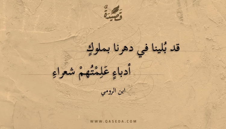 قصيدة قد بلينا في دهرنا بملوك
