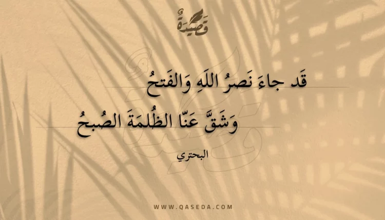قصيدة قد جاء نصر الله والفتح