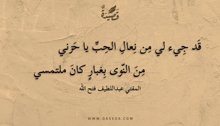 قصيدة قد جيء لي من نعال الحب يا حزني