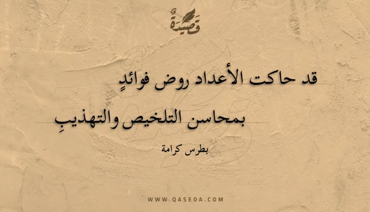 قصيدة قد حاكت الأعداد روض فوائد