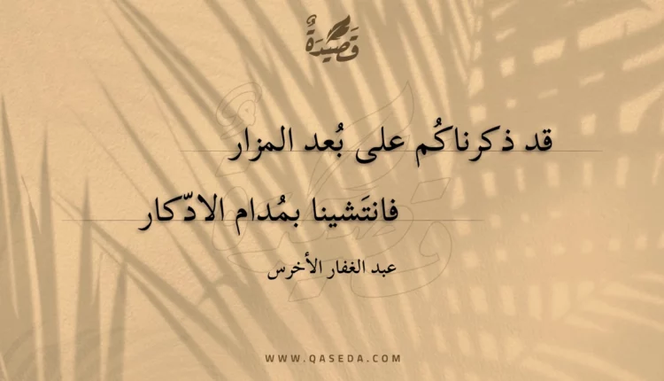 قصيدة قد ذكرناكم على بعد المزار