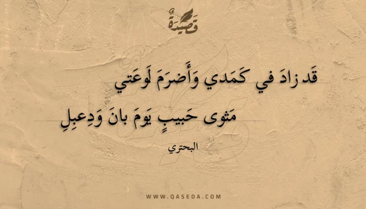 قصيدة قد زاد في كمدي وأضرم لوعتي