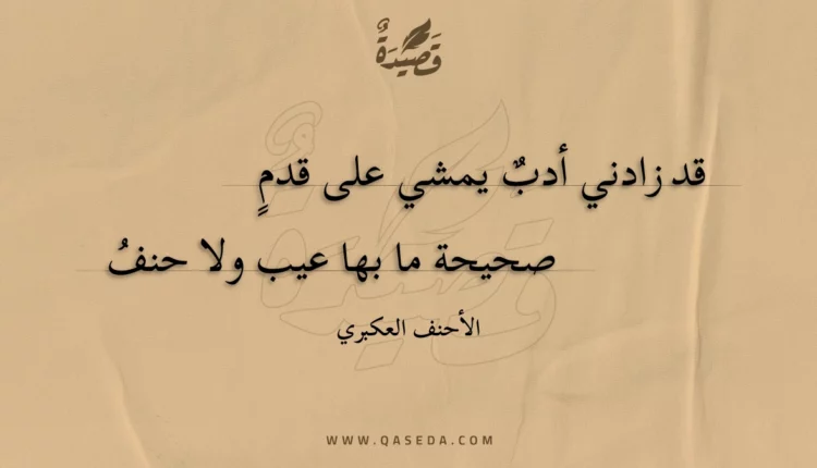 قصيدة قد زادني أدب يمشي على قدم