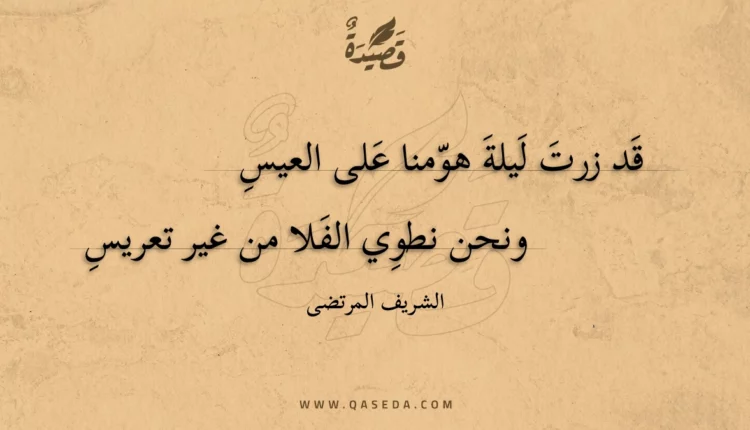 قصيدة قد زرت ليلة هومنا على العيس