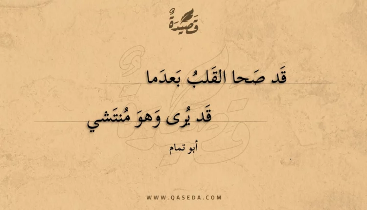 قصيدة قد صحا القلب بعدما