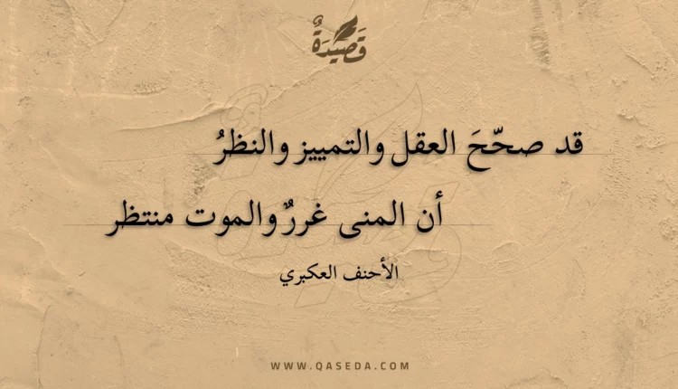 قصيدة قد صحح العقل والتمييز والنظر