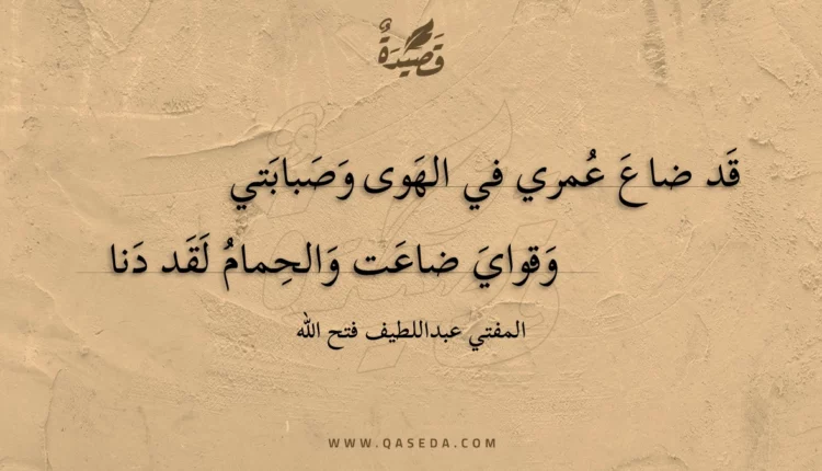 قصيدة قد ضاع عمري في الهوى وصبابتي