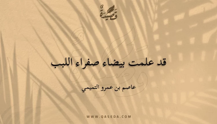 قصيدة قد علمت بيضاء صفراء اللبب