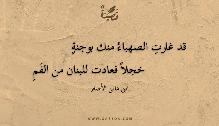 قصيدة قد غارت الصهباء منك بوجنة