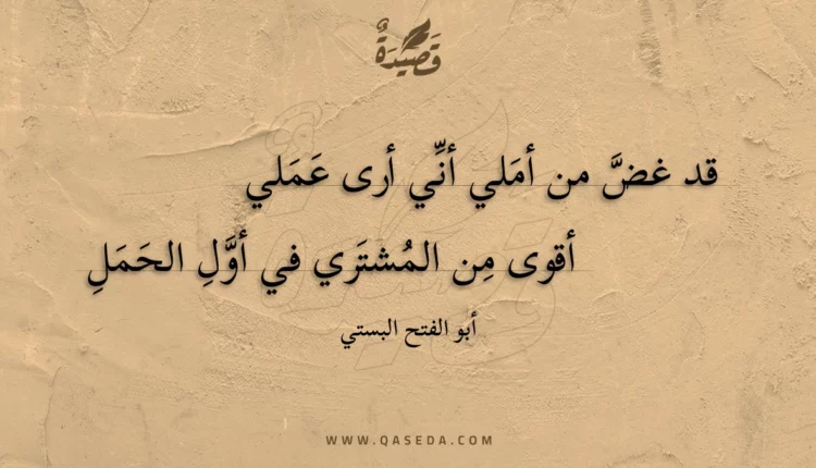 قصيدة قد غض من أملي أني أرى عملي