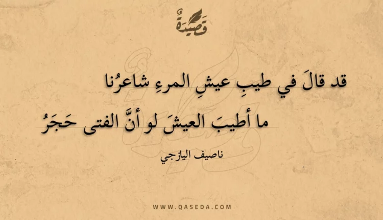 قصيدة قد قال في طيب عيش المرء شاعرنا