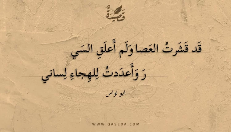 قصيدة قد قشرت العصا ولم أعلق السير