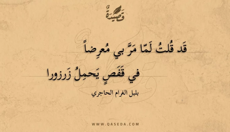 قصيدة قد قلت لما مر بي معرضا