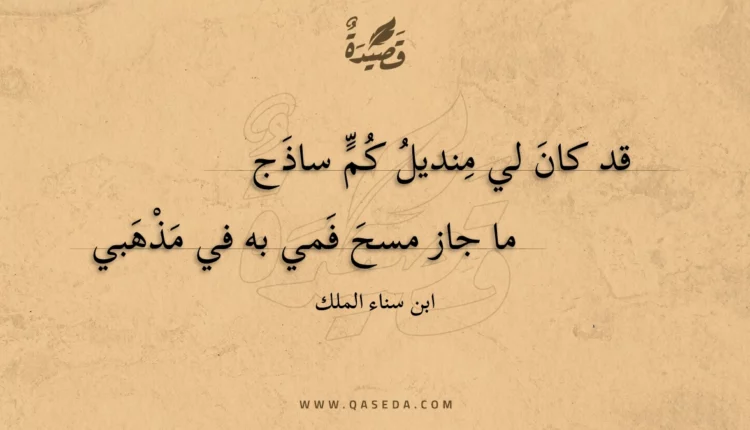 قصيدة قد كان لي منديل كم ساذج