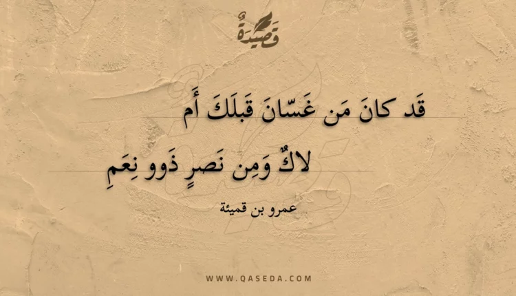 قصيدة قد كان من غسان قبلك أملاك