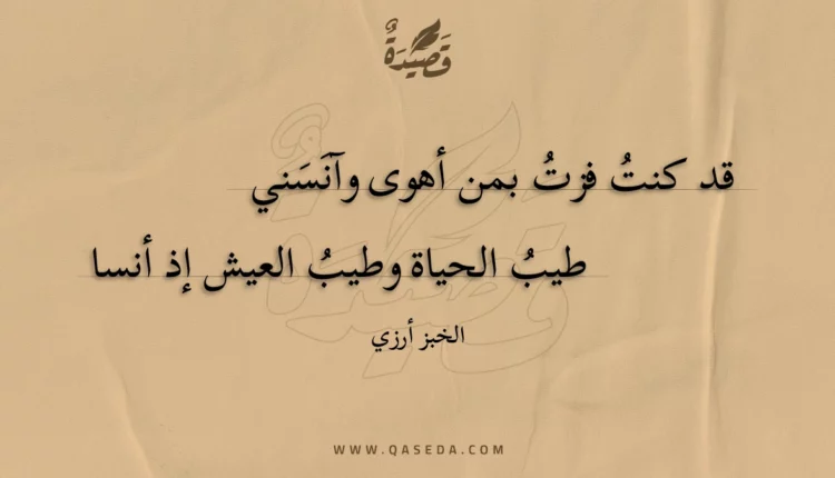 قصيدة قد كنت فزت بمن أهوى وآنسني