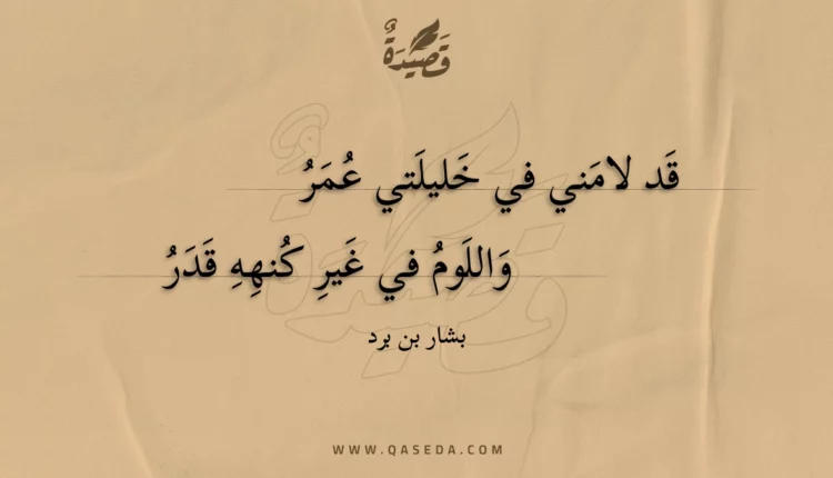 قصيدة قد لامني في خليلتي عمر