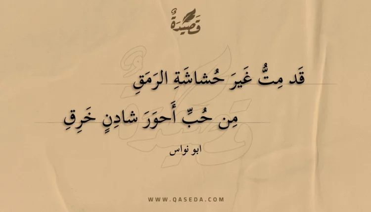 قصيدة قد مت غير حشاشة الرمق