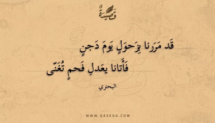 قصيدة قد مررنا بزحول يوم دجن