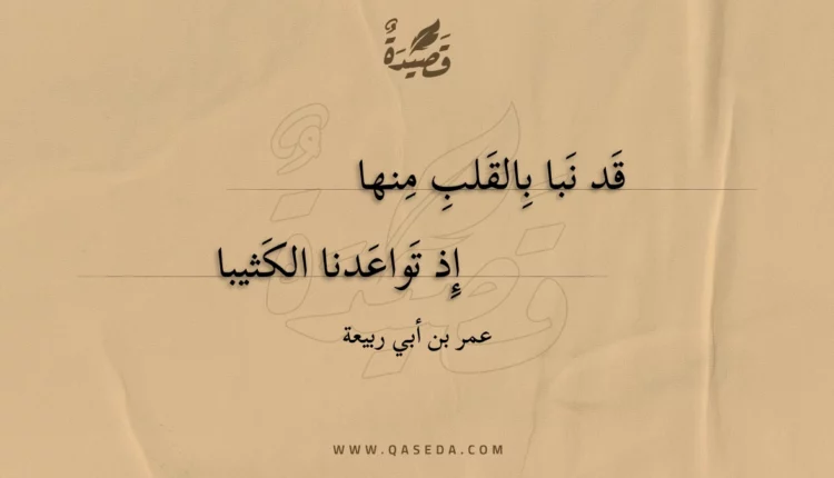 قصيدة قد نبا بالقلب منها