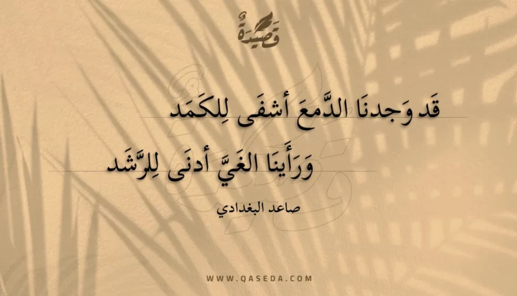 قصيدة قد وجدنا الدمع أشفى للكمد