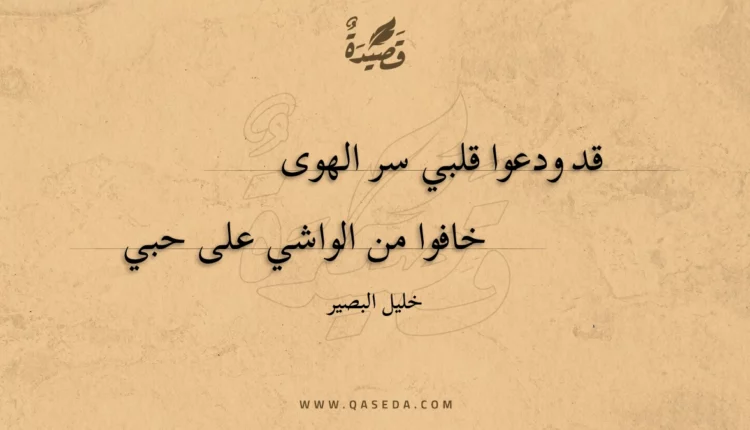 قصيدة قد ودعوا قلبي سر الهوى