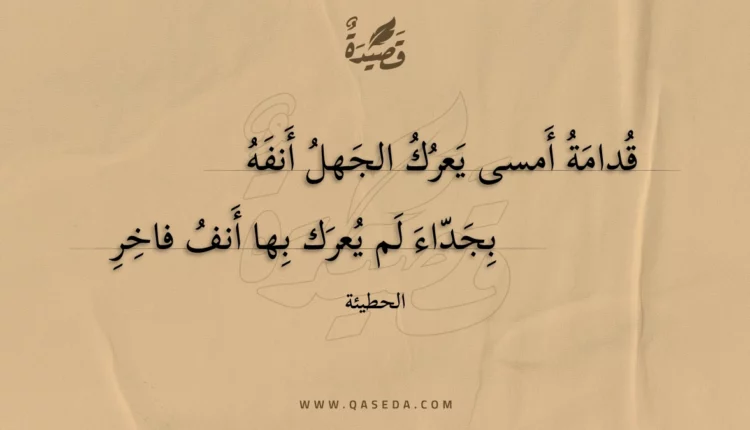 قصيدة قدامة أمسى يعرك الجهل أنفه