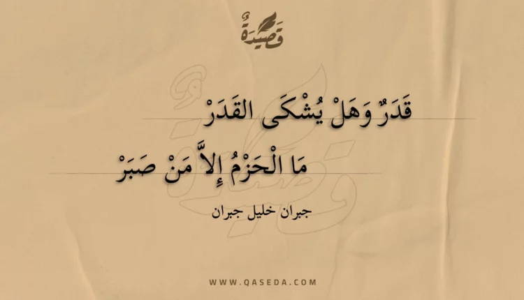قصيدة قدر وهل يشكى القدر
