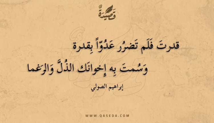 قصيدة قدرت فلم تضرر عدوا بقدرة