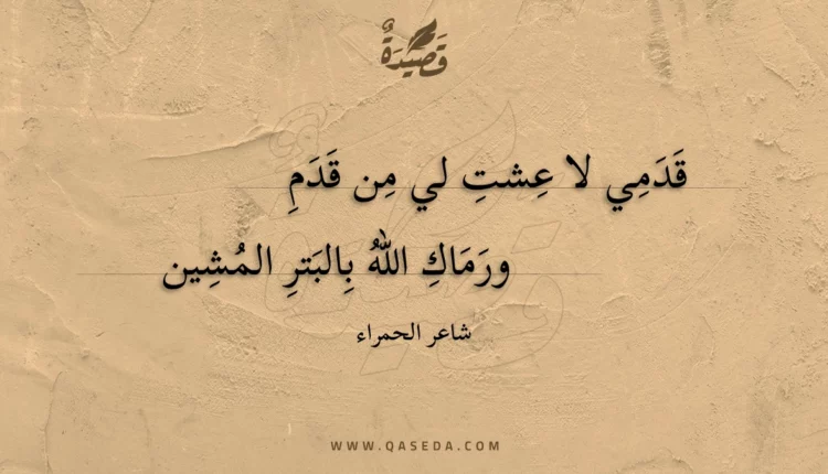 قصيدة قدمي لا عشت لي من قدم