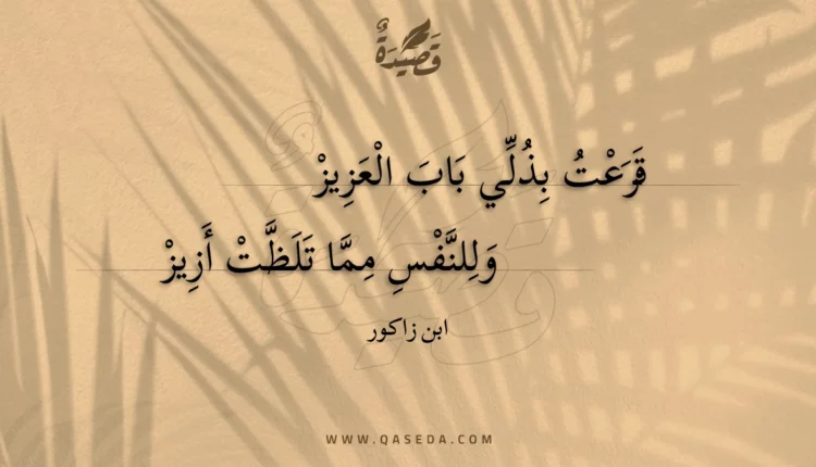 قصيدة قرعت بذلي باب العزيز