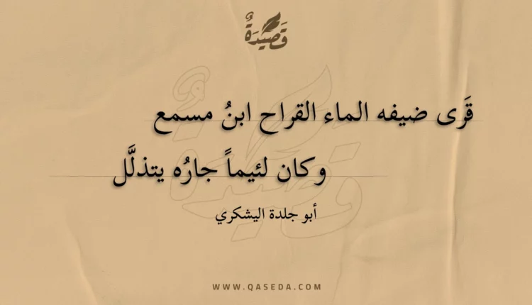 قصيدة قرى ضيفه الماء القراح ابن مسمع