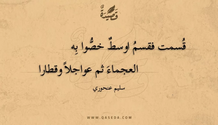 قصيدة قسمت فقسم اوسط خصوا به