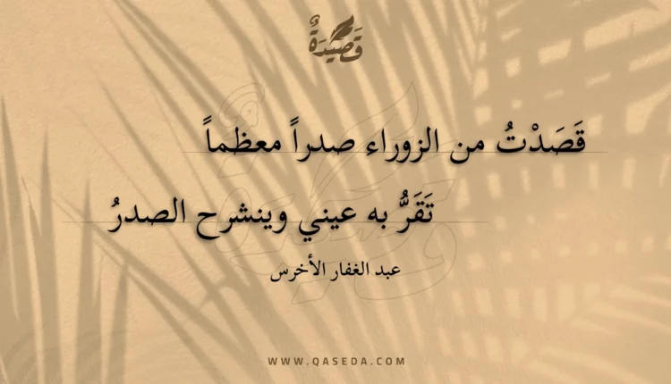 قصيدة قصدت من الزوراء صدرا معظما