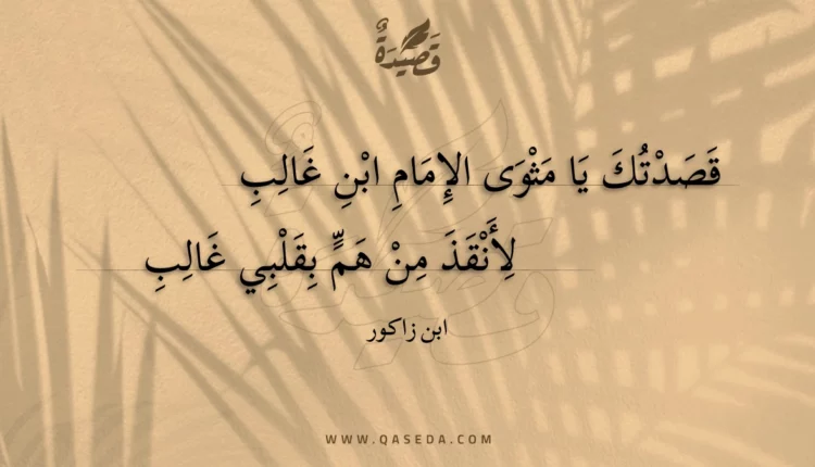 قصيدة قصدتك يا مثوى الإمام ابن غالب