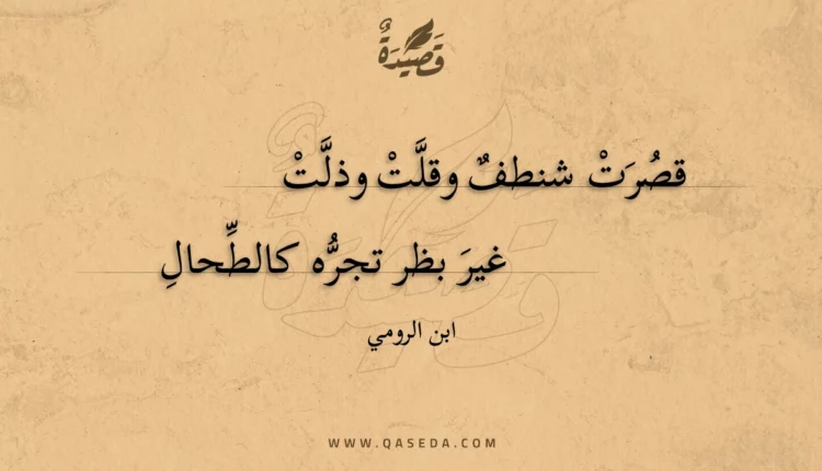 قصيدة قصرت شنطف وقلت وذلت
