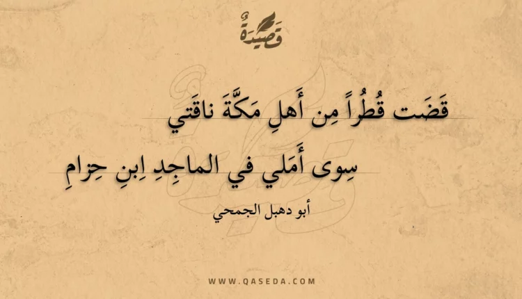 قصيدة قضت قطرا من أهل مكة ناقتي