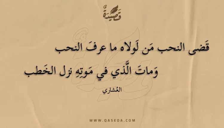قصيدة قضى النحب من لولاه ما عرف النحب