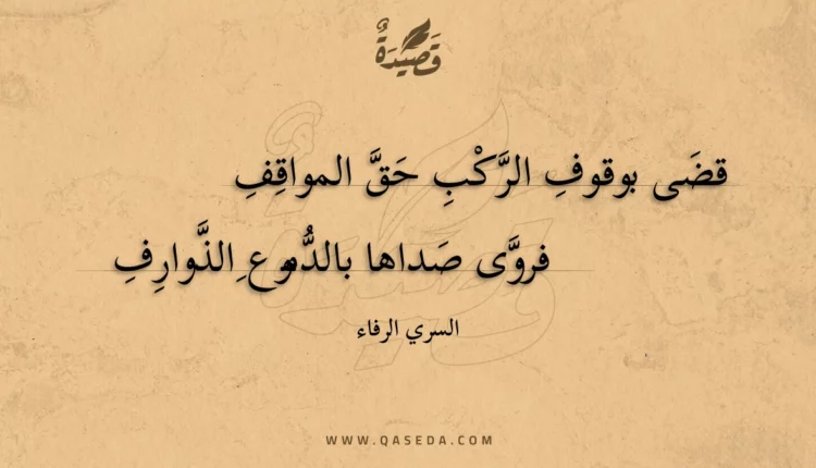 قصيدة قضى بوقوف الركب حق المواقف